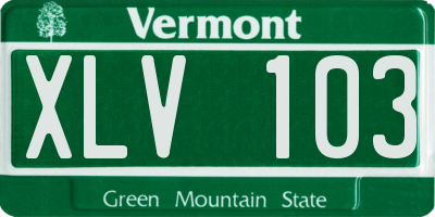 VT license plate XLV103