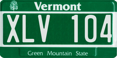VT license plate XLV104