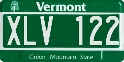 VT license plate XLV122