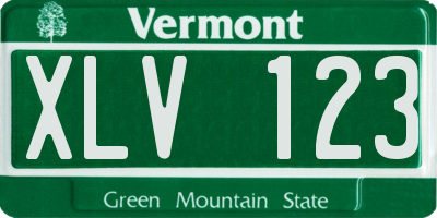 VT license plate XLV123