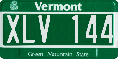 VT license plate XLV144