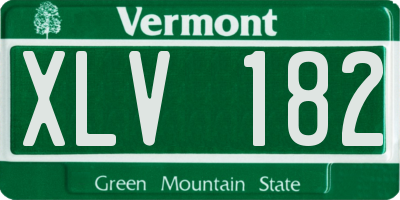 VT license plate XLV182