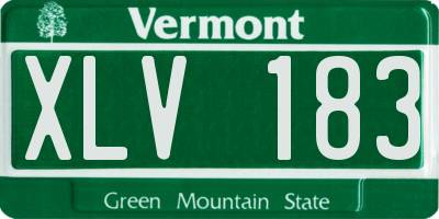 VT license plate XLV183