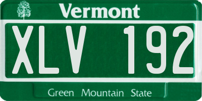 VT license plate XLV192