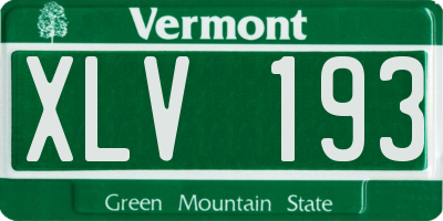 VT license plate XLV193