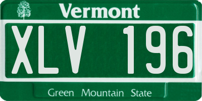 VT license plate XLV196
