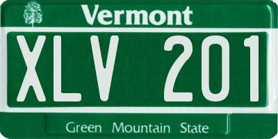 VT license plate XLV201