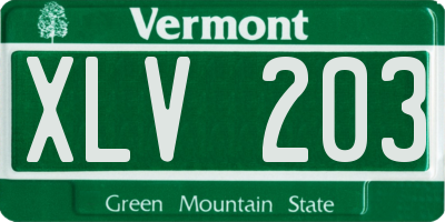 VT license plate XLV203
