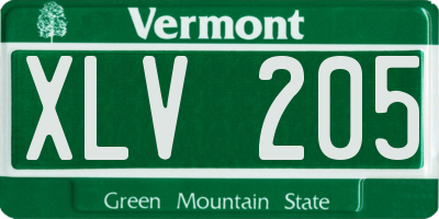 VT license plate XLV205