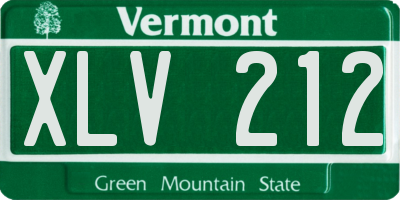 VT license plate XLV212