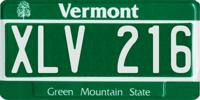 VT license plate XLV216