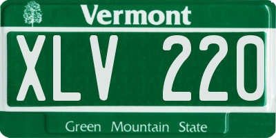 VT license plate XLV220