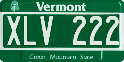 VT license plate XLV222