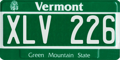 VT license plate XLV226