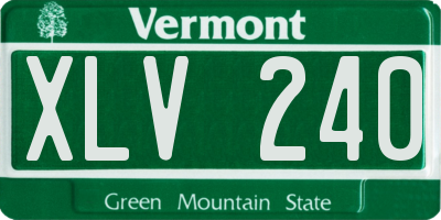 VT license plate XLV240