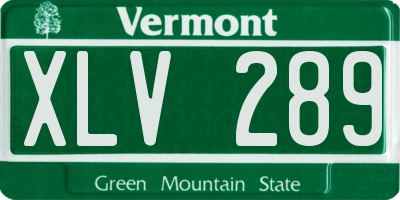 VT license plate XLV289