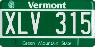 VT license plate XLV315