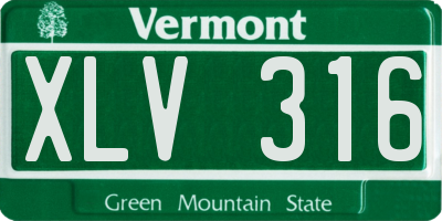 VT license plate XLV316
