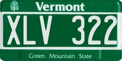 VT license plate XLV322
