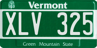 VT license plate XLV325