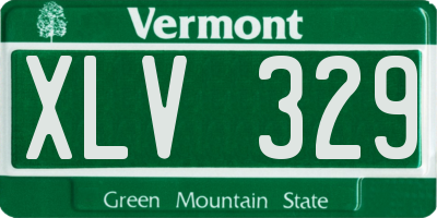VT license plate XLV329