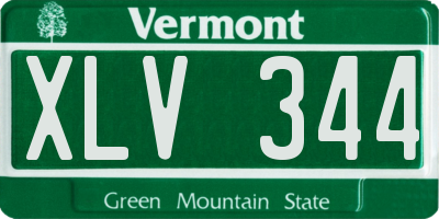 VT license plate XLV344
