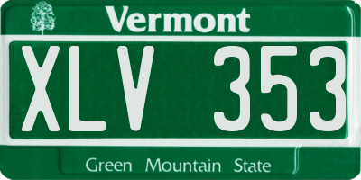 VT license plate XLV353