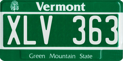 VT license plate XLV363