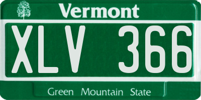 VT license plate XLV366