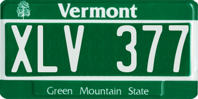 VT license plate XLV377
