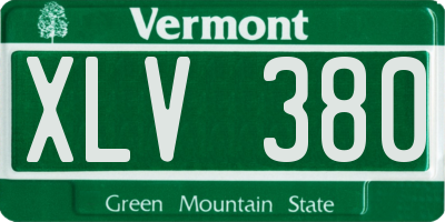 VT license plate XLV380