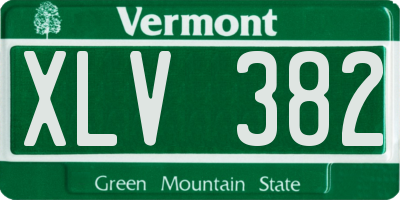 VT license plate XLV382