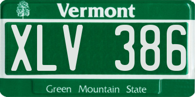 VT license plate XLV386