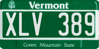 VT license plate XLV389