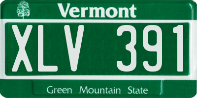 VT license plate XLV391