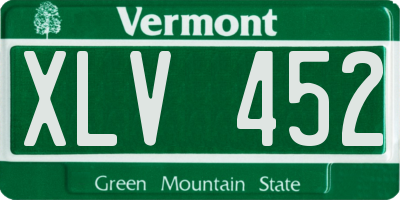 VT license plate XLV452