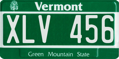 VT license plate XLV456