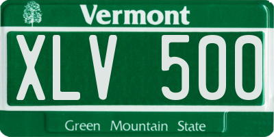 VT license plate XLV500