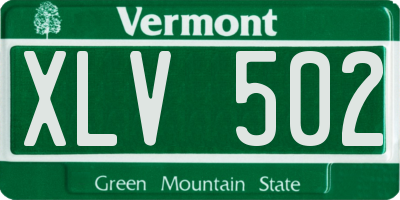 VT license plate XLV502