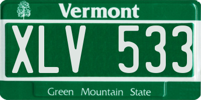 VT license plate XLV533