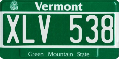 VT license plate XLV538