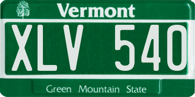 VT license plate XLV540