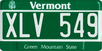 VT license plate XLV549