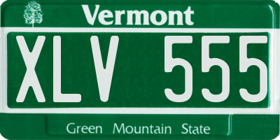VT license plate XLV555