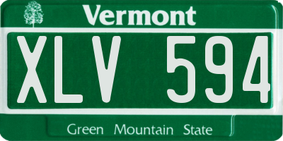 VT license plate XLV594