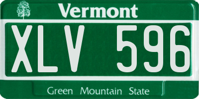 VT license plate XLV596