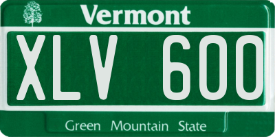 VT license plate XLV600