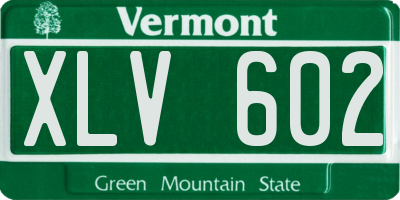 VT license plate XLV602