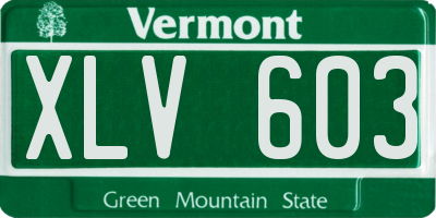 VT license plate XLV603