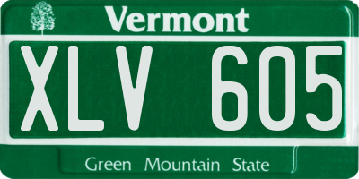 VT license plate XLV605